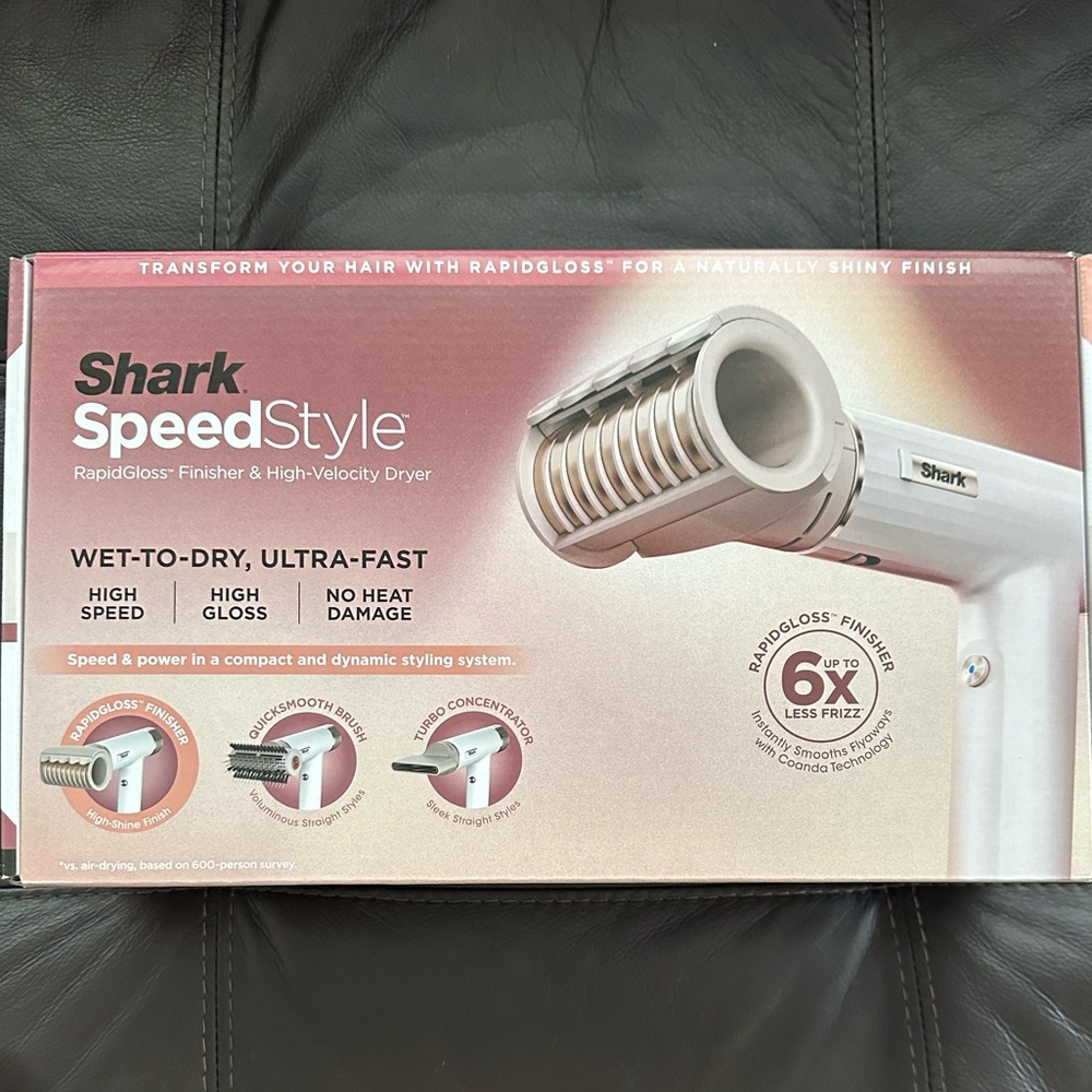 Shark SpeedStyle RapidGloss Finisher & High-Velocity Hair Dryer / Straight Hair